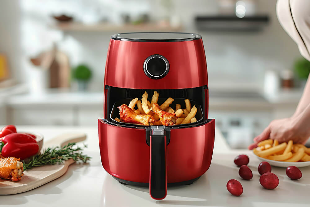 Air Fryer moderna sobre uma bancada de cozinha